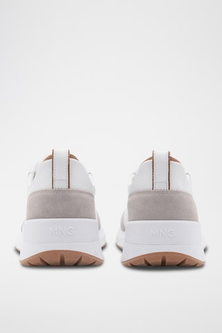 Tennis combinées cuir - Blanc