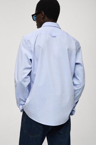 Chemise regular fit en coton fil-à-fil - Bleu ciel