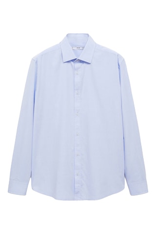 Chemise regular fit en coton fil-à-fil - Bleu ciel