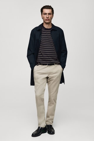 T-shirt 100 % coton rayures - Bleu marine