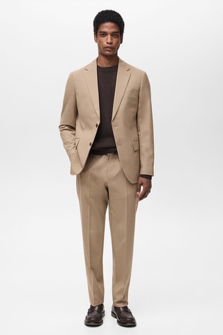 Veste costume Turin 100 % laine vierge - Beige