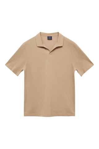 Polo slim-fit piqué de coton - Marron