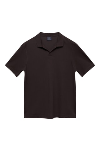 Polo slim-fit piqué de coton - Chocolat