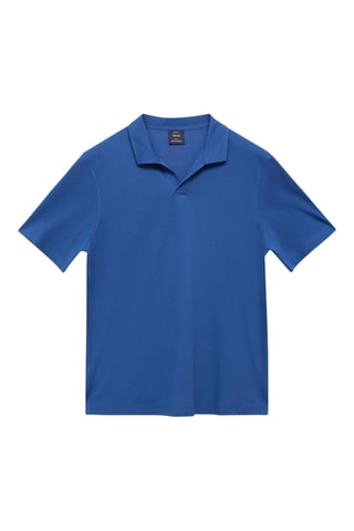 Polo slim-fit piqué de coton - Bleu