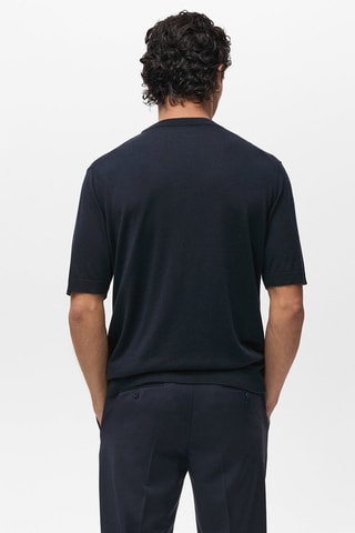 Chemise en lyocell mailles fines - Bleu marine