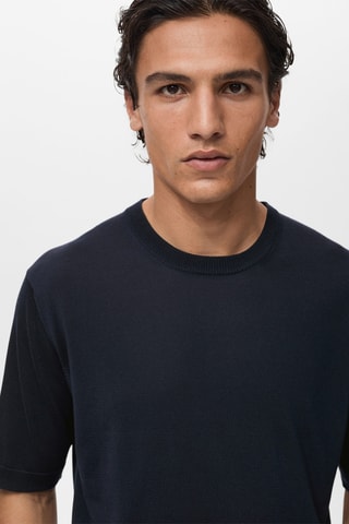 Chemise en lyocell mailles fines - Bleu marine