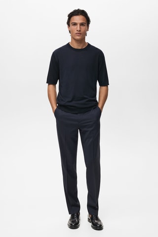 Chemise en lyocell mailles fines - Bleu marine