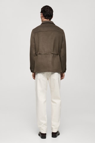 Surchemise flanelle laine mélangée - Kaki