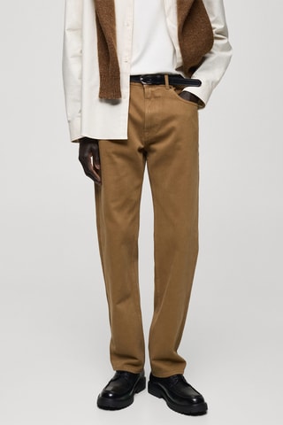 Jean coton straight-fit - Marron