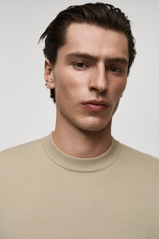 Pull-over maille moyenne regular-fit - Beige