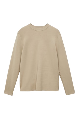 Pull-over maille moyenne regular-fit - Beige
