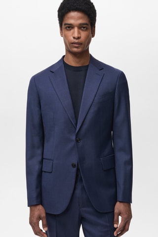 Veste costume Turin 100 % laine vierge - Bleu encre