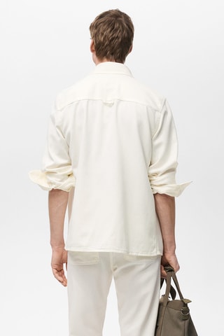 Surchemise tencel regular-fit - Blanc cassé