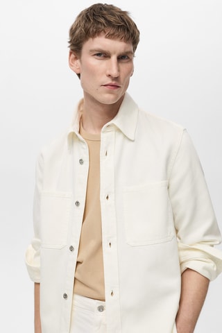 Surchemise tencel regular-fit - Blanc cassé