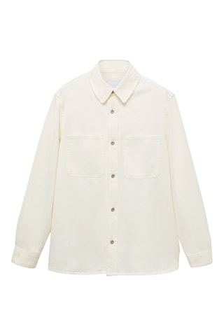 Surchemise tencel regular-fit - Blanc cassé