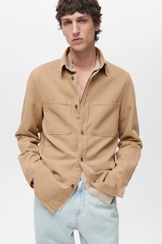 Surchemise tencel regular-fit - Beige