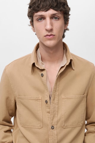 Surchemise tencel regular-fit - Beige