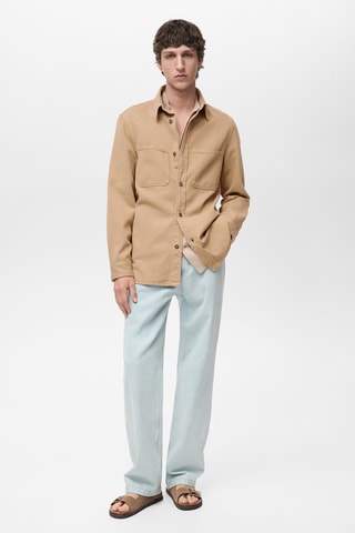 Surchemise tencel regular-fit - Beige