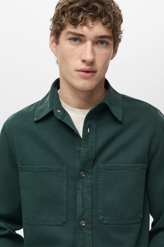 Surchemise tencel regular-fit - Vert foncé