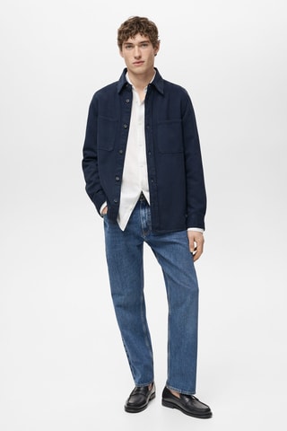 Surchemise tencel regular-fit - Bleu marine