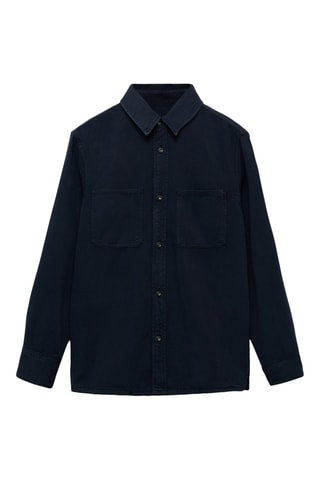 Surchemise tencel regular-fit - Bleu marine