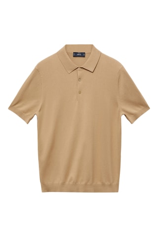 Polo maille fine 100 % coton - Marron