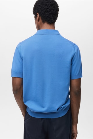 Polo maille fine 100 % coton - Bleu
