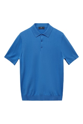 Polo maille fine 100 % coton - Bleu