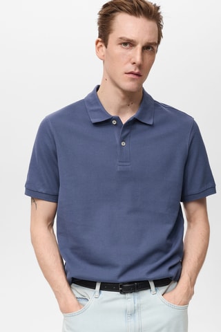 Polo regular-fit piqué coton - Bleu
