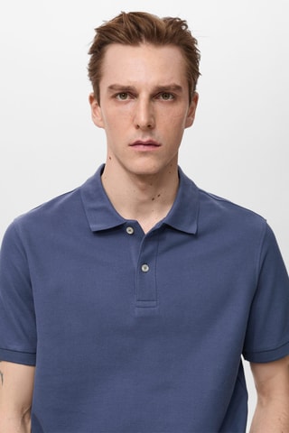 Polo regular-fit piqué coton - Bleu