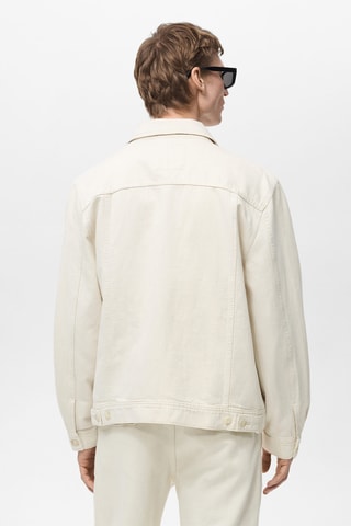 Veste en lin et coton mélangé avec poche - Ecru