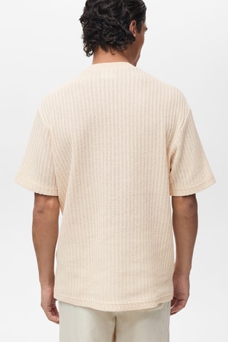 T-shirt maille côtelée - Ivoire