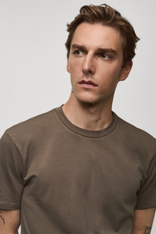 T-shirt coton stretch - Marron