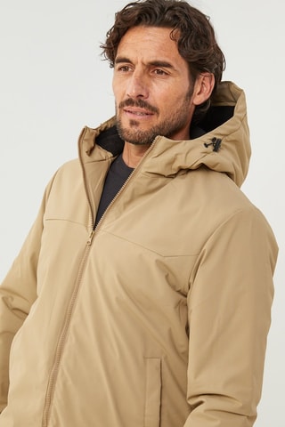 Parka droite à capuche - Beige