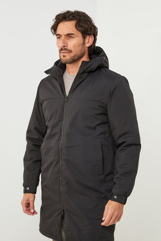 Parka droite à capuche - Noir