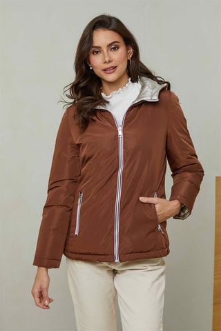 Doudoune réversible à capuche - Marron