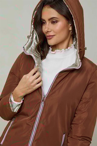 Doudoune réversible à capuche - Marron