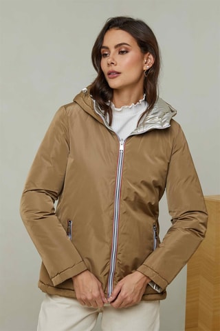 Doudoune réversible à capuche - Taupe