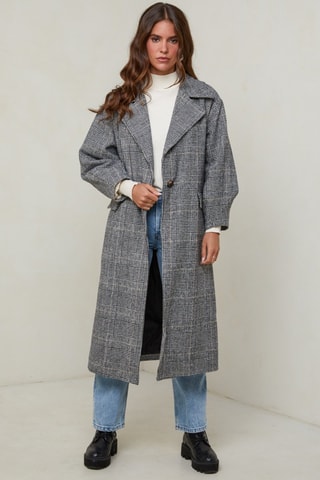 Manteau droit - Blanc et gris