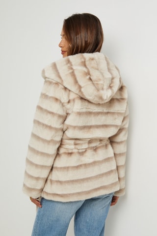 Manteau à capuche loose - Beige