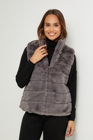 Doudoune droite sans manches - Gris