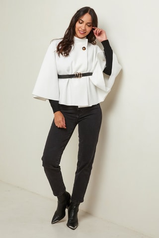Manteau cape droit - Blanc