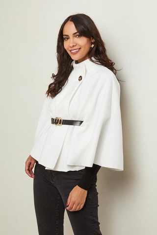 Manteau cape droit - Blanc
