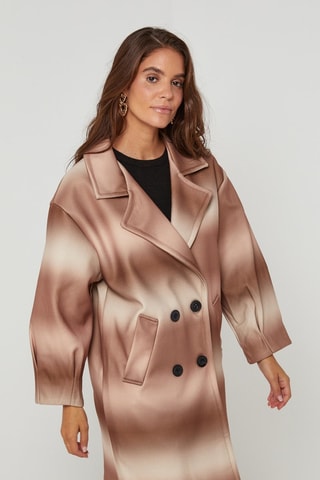 Manteau loose - Beige et marron