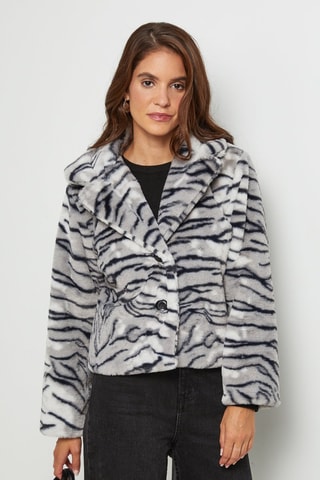 Veste droite - Blanc, noir et gris