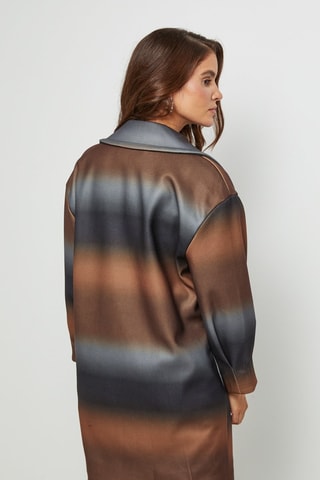 Manteau loose - Gris, marron et noir