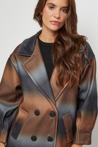 Manteau loose - Gris, marron et noir