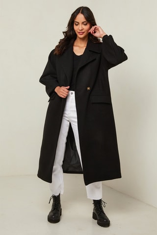 Manteau long loose - Noir