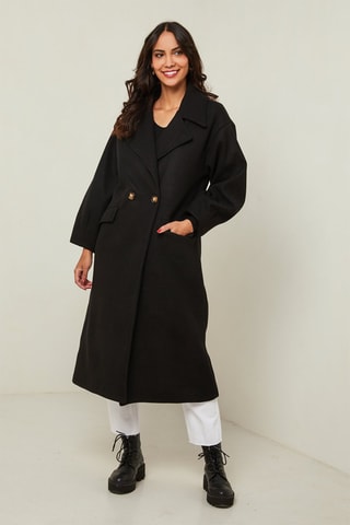 Manteau long loose - Noir