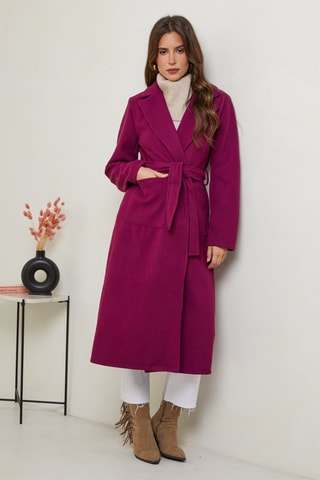 Manteau cape droit - Violet